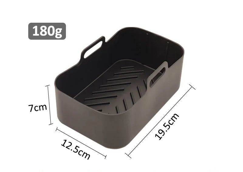 Siliconen Airfryer bak voor DUO Airfryers  - 12.5 x 19.5 x 7 cm (LXBXH) - Set van 2 stuks